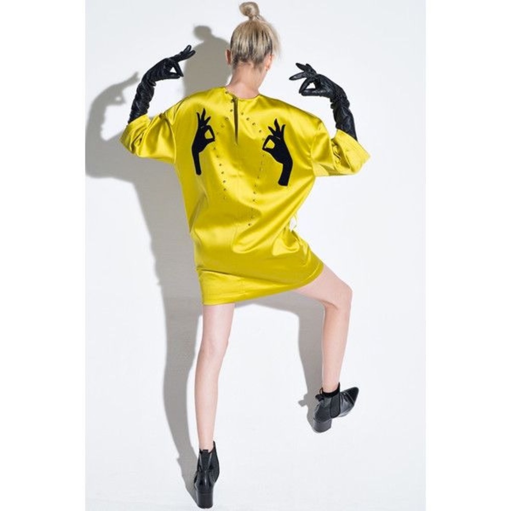 [SOLD] NWOT Front Row Shop Gold Satin Dress